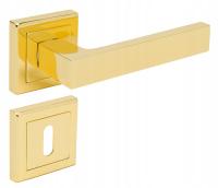 Золотая дверная ручка злотый блеск с розетками под ключ набор винтов