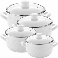 Стальные эмалированные горшки эмаль PLESZEW PYZA DIAMOND набор посуды 8 el