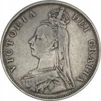 22.bj.WLK.BRYTANIA, VICTORIA, PODWÓJNY FLOREN 1887