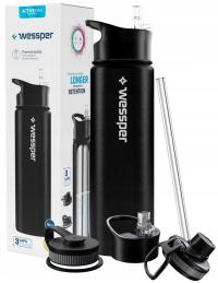 BUTELKA TERMICZNA NA WODĘ KAWĘ HERBATĘ TERMOS BIDON 0,7L do 24h 3 NAKRĘTKI