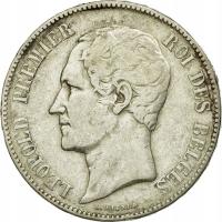 Moneta, Belgia, Leopold I, 5 Francs, 5 Frank, 1851