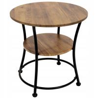 ЖУРНАЛЬНЫЙ СТОЛИК КРУГЛЫЙ С ПОЛКОЙ ЛОФТ ДЛЯ ГОСТИНОЙ ПРОМЫШЛЕННЫЙ FI 55 СМ