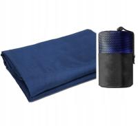 ULTRALEKKI MAŁY PODRĘCZNY ŚPIWÓR Z MIKROFIBRY 220x90CM GRANATOWY 220g