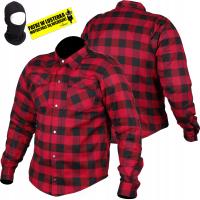 Kurtka motocyklowa Husar męska tekstylna czarna czerwona z ochraniaczami