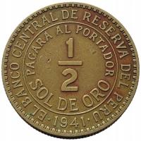 44754. Peru - 1/2 sola - 1941r.