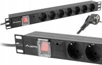 Плата питания Lanberg для стойки 1U 16A PDU 7X Schuko 2M черный