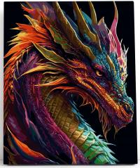 Malowanie po Numerach z Ramą Obrazy 40x50 cm Dragon Smok MG2470e