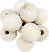 Бусины деревянные шарики с большим отверстием 25 мм 10шт.