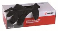 RĘKAWICZKI NITRYLOWE CZARNE XL MOCNE 100szt WURTH