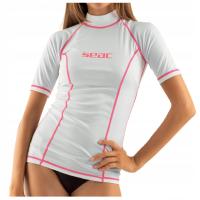Koszulka UV damska rashguard z krótkim rękawem SEAC T-SUN biała