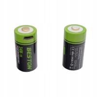 2x bateria akumulatorek CR 123 a 3.0V 2100 mWh usb RCR 16340 Lithium