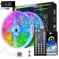 СВЕТОДИОДНАЯ ЛЕНТА RGB, ЦВЕТНАЯ, 20 М, BLUETOOTH, УПРАВЛЕНИЕ МУЗЫКОЙ, ПРИЛОЖЕНИЕ, ПУЛЬТ ДИСТАНЦИОННОГО УПРАВЛЕНИЯ