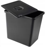 KOSZ NA ŚMIECI DO SEGREGACJI ODPADÓW KUBEŁ DUŻY 23L CZARNY Z POKRYWĄ