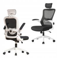 FOTEL BIUROWY ERGONOMICZNY SIATKA 3D OBROTOWY PODPARCIE LĘDŹWI REGULOWANY