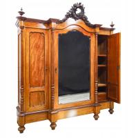 Elegancka DREWNIANA SZAFA Bieliźniarka DREWNO MAHOŃ LUSTRO Unikat 1p. XX w.