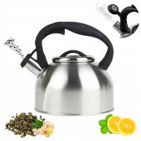 СЕРЕБРЯНЫЙ ЧАЙНИК СО СВИСТКОМ ТРАДИЦИОННЫЙ 2,5 Л ИНДУКЦИОННЫЙ ГАЗ НЕРЖАВЕЮЩАЯ СТАЛЬ