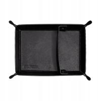 Taca do przechowywania ze skóry PU Pulpit Organizer Taca na kontroler Travel Black