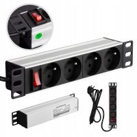 NEKU listwa zasilająca RACK 10'' 4gniazd wyłącznik