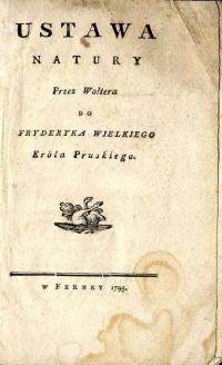 Вольтер, закон о природе 1795 г. Издание против уникального