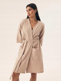 Henderson szlafrok damski do kolan bez kaptura ecru