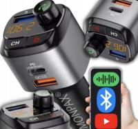 Feegar transmiter FM Bluetooth ładowarka QC 3.0 PD MP3 audio USB-C