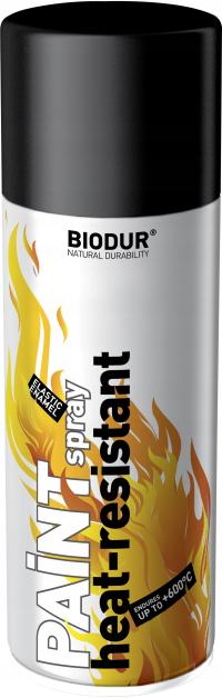 Spray farba emalia na wysokie temperatury żaroodporna czarny 400 ml BIODUR