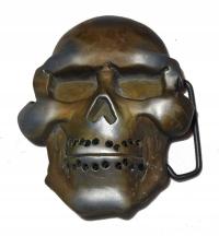 Czaszka skull maska klamra 3D szary mat