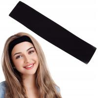Черная эластичная повязка для волос из хлопка универсальная гладкая спортивная