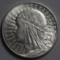 10 ZŁ GŁOWA KOBIETY 1932 BEZ ZNAKU MENNICY - ŁADNY STAN