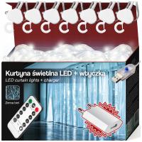 KURTYNA ŚWIETLNA NA OKNO 300 LED 3x3m LAMPKI BIAŁE ZIMNE + WTYCZKA GRATIS