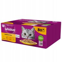 WHISKAS влажный корм для кошек курица индейка птица утка в желе 80x85 г