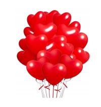Balony lateksowe czerwone serca serce na powietrze lub hel 26cm 50szt.
