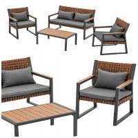 Zestaw mebli ogrodowych 4 osoby styl modern country Sofa stół krzesła