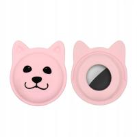 Serious Face Pet Collar Silicone Case For AirTag Pink