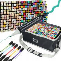 Markery Alkoholowe Mazaki Pisaki Dwustronne Pro 262 Sztuk + Torba Podstawka