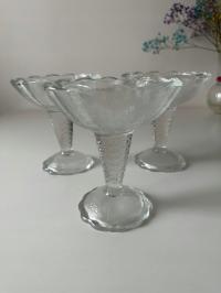 pucharki do lodów zestaw 3szt szkło prl P02