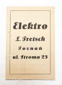 STARA REKLAMA - ELEKTRO, POZNAŃ II RP