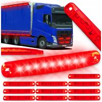 Lampa obrysowa LED czerwona 9 diod 12V-24V zestaw 10 szt.