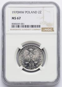 Polska, PRL, 2 złote 1970, Jagody, NGC MS67, PIĘKNA