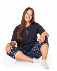 Duża Piżama Damska Bawełniana Komplet Koszulka Spodnie Spodenki 14291-2 XL