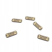 Naszywka metka wszywka Zrobione ręcznie 20x8mm beż