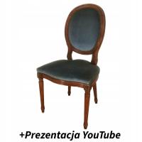 STYLOWY KOMPLET CZTERECH KRZESEŁ MEDALION LUDWIK