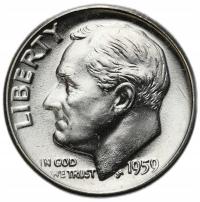 USA. 10 centów = 1 dime 1959 bez znaku menniczego