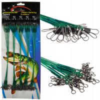Przypony stalowe stalki stalówki zestaw 100 sztuk na szczupaka spinning