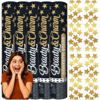 KONFETTI TUBY STRZELAJĄCE ZŁOTE GWIAZDY GWIAZDKI WYRZUTNIA SYLWESTER 5 szt.