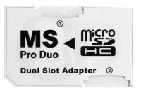 Adapter 2x MicroSD na MS ProDuo Pro Duo Dual