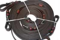 ПОВОДЬЯ НА ПАРУ ЛОШАДЕЙ РАЗДВИНУЛИСЬ ИЗ НАТУРАЛЬНОЙ КОЖИ.