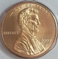 USA 1 cent 2009 D - A. Lincoln mennicza z rolki