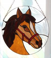 Koń witrażowy Tiffany wiszący prezent, ozdoba