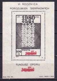 1986 VI Rocznica Porozumień Sierpniowych